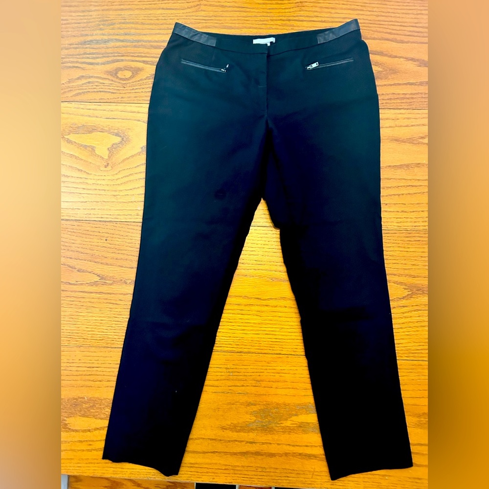 H&M, cropped women’s slim pants, size 10 with zipper & patent leather accents